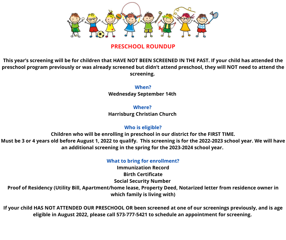 Preschool Roundup 2022 information