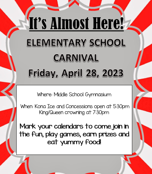 Save the Date Elementary Carnival Information